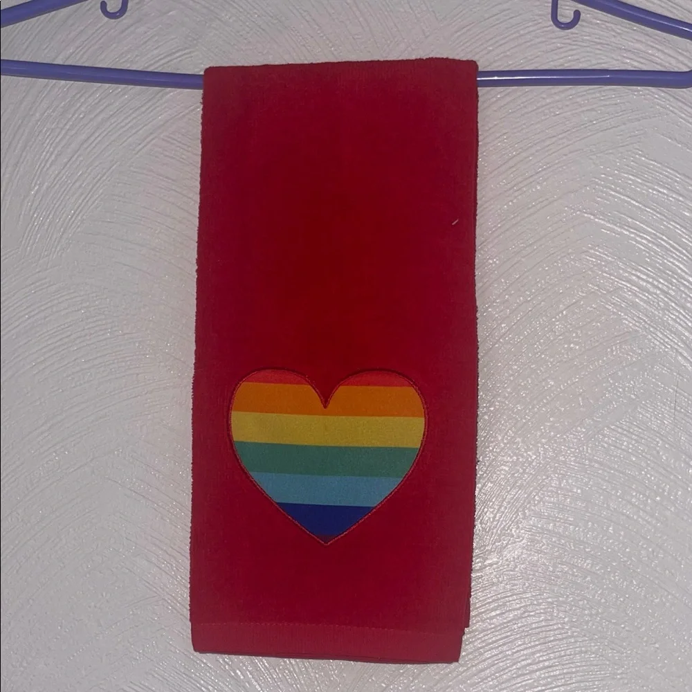 Kohl’s Red Towel with Rainbow Heart